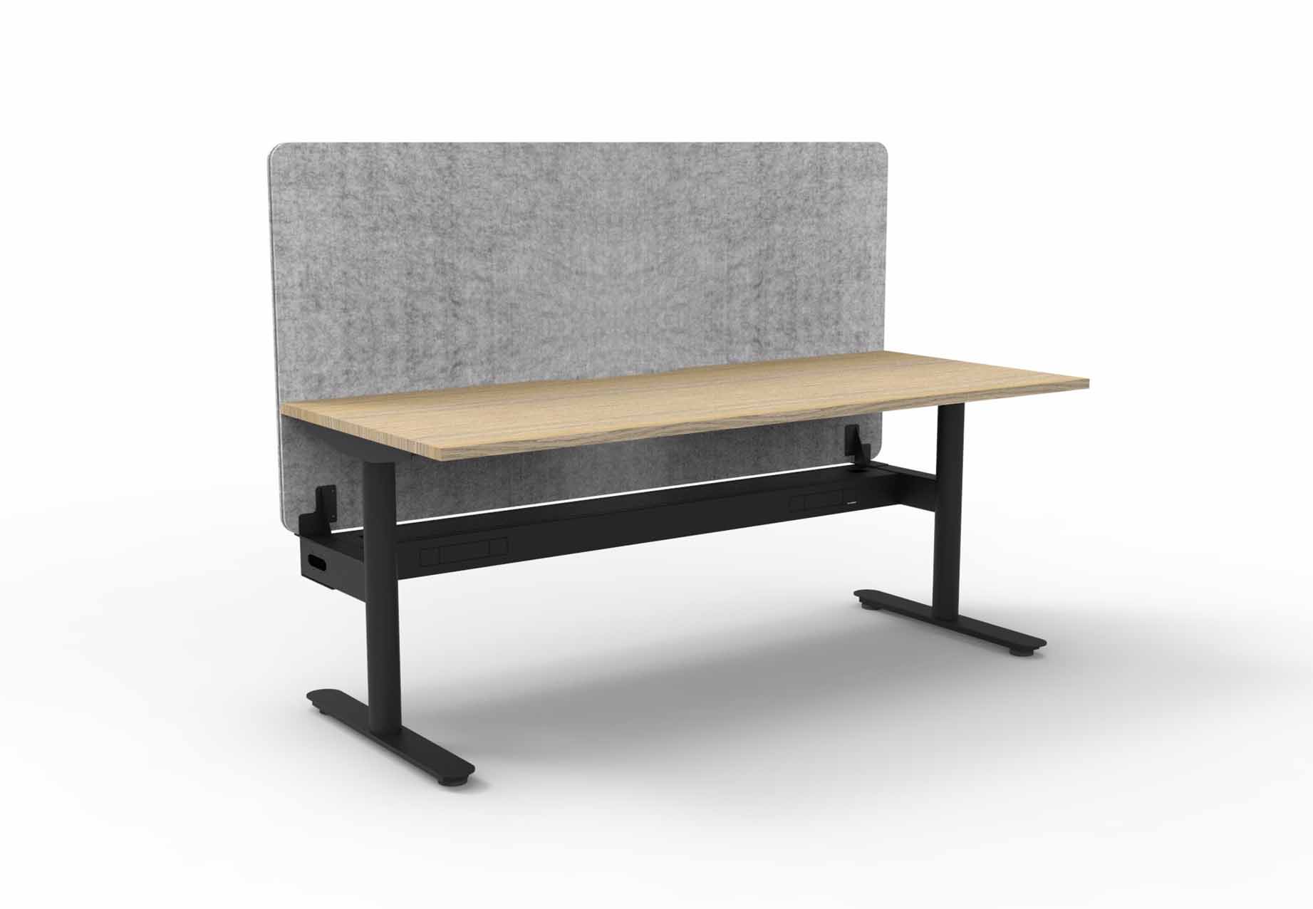 Halo Static Single Sided Workstation - Cable Tray and Eco Screen